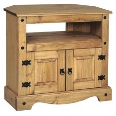 DC Corona Corner TV Unit Waxed Pine